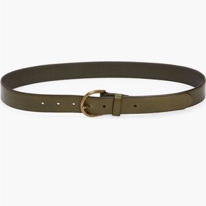 Madewell: Medium Perfect Leather Belt: Burnt Olive Green: Size Medium